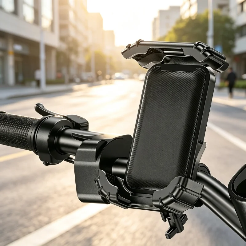Outdoor Riding Motorcycle Phone Holder Shockproof Anti‑Vibration 360 Rotate Handlebar Smartphone Bracket for Motorbike Scooter