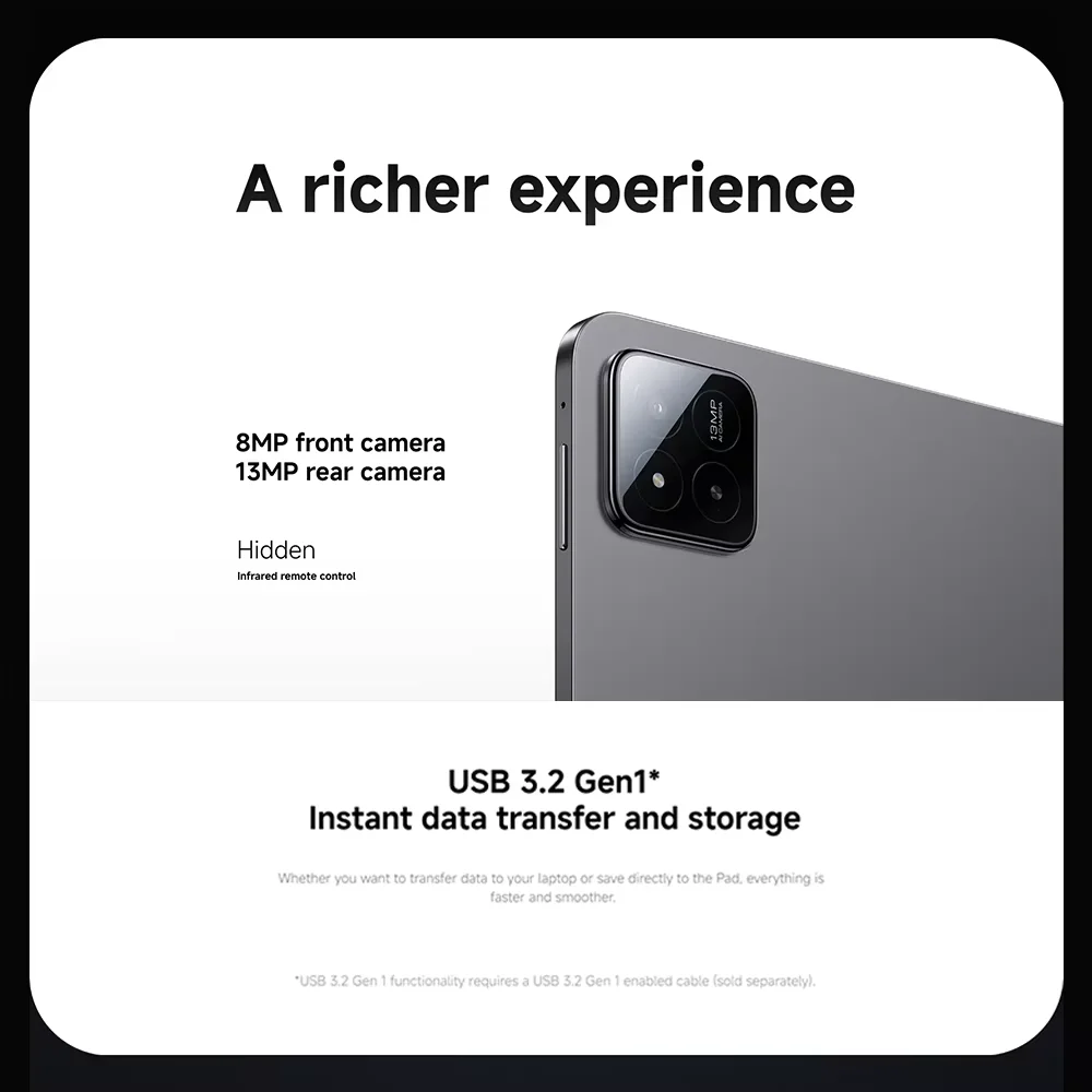 Xiaomi Pad 7 8+128GB WIFI الإصدار العالمي 3.2K 144 هرتز 11.2 بوصة تابلت Snapdragon 7+ Gen3 كريستال شفاف 8850 مللي أمبير (نوع) 45 وات Hyper OS