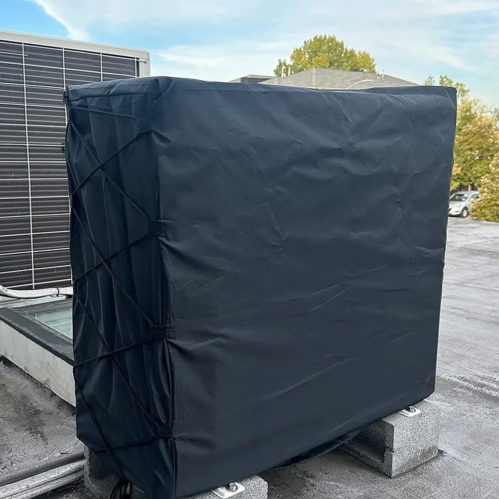 Outdoor Air Conditioner Cover Dustproof UV=Resistant AC Unit Protector With Adjustable Drawstring For Rain Sun Snow Protection