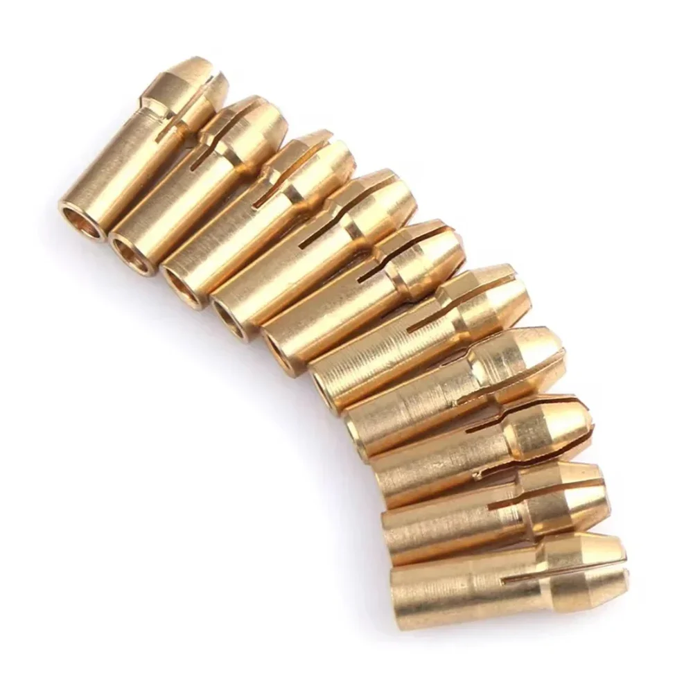 10-50pcs OD 4.2/4.8mm Brass Drill Chuck Adaptor 0.5/0.8/1.0/1.6/1.8/2.0/2.2-3.2mm Micro Electric Rotary Tools Chuck Tail