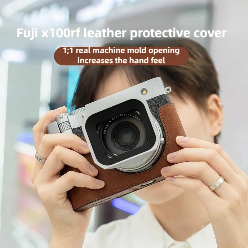 

New camera bag for Fuji GFX100RF protective case genuine leather case camera base vintage cowhide