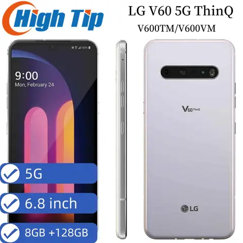 Original Unlocked  LG V60 5G ThinQ Moilble Phone V600TM V600VM  6.8 inch Android  NFC SamrtPhone 8GB RAM 128GB ROM CellPhone