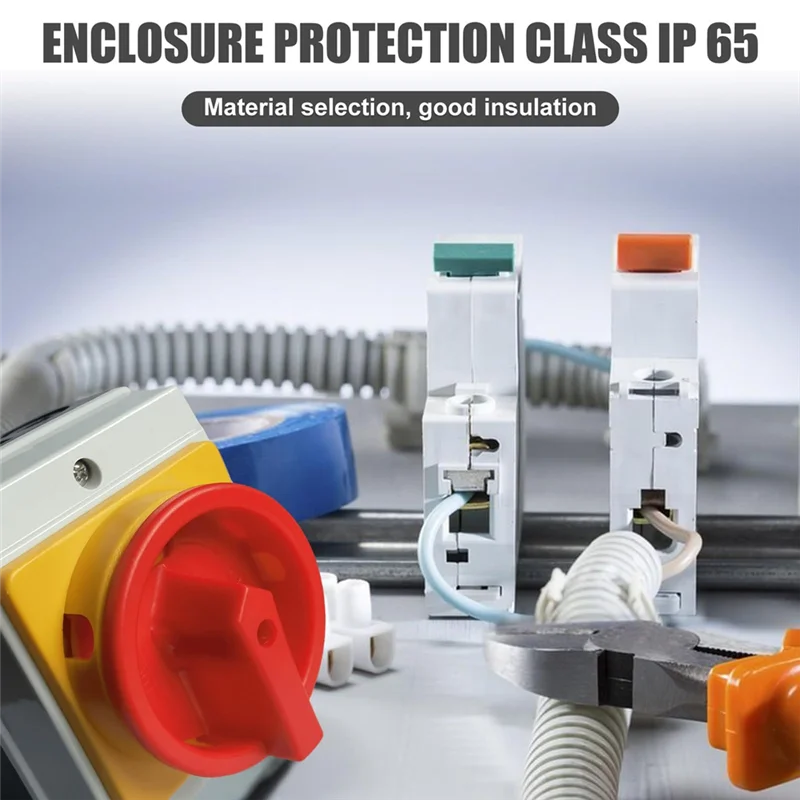 RMWIN-الفتاح الرئيسي قطاع دارة 25A 4-Pin مفتاح دوار مع البلاستيك الإسكان IP65 المعزل التبديل تحميل مفتاح فصل