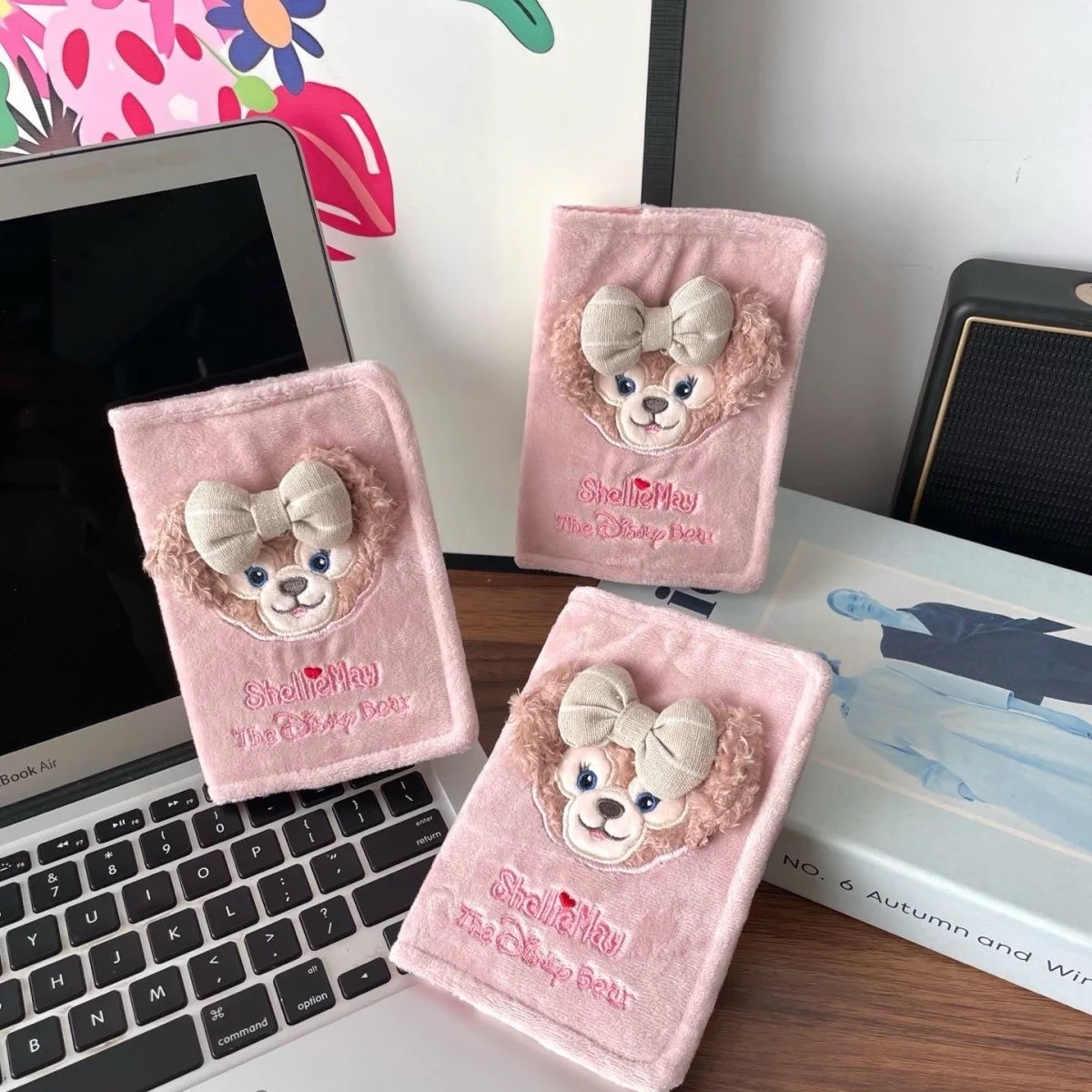 ديزني Shelliemay القطيفة الناعمة بطاقة الهوية حافلة بطاقة تخزين بطاقة حقيبة زوجين شهادة جواز السفر واقية هدية عيد الحب #5