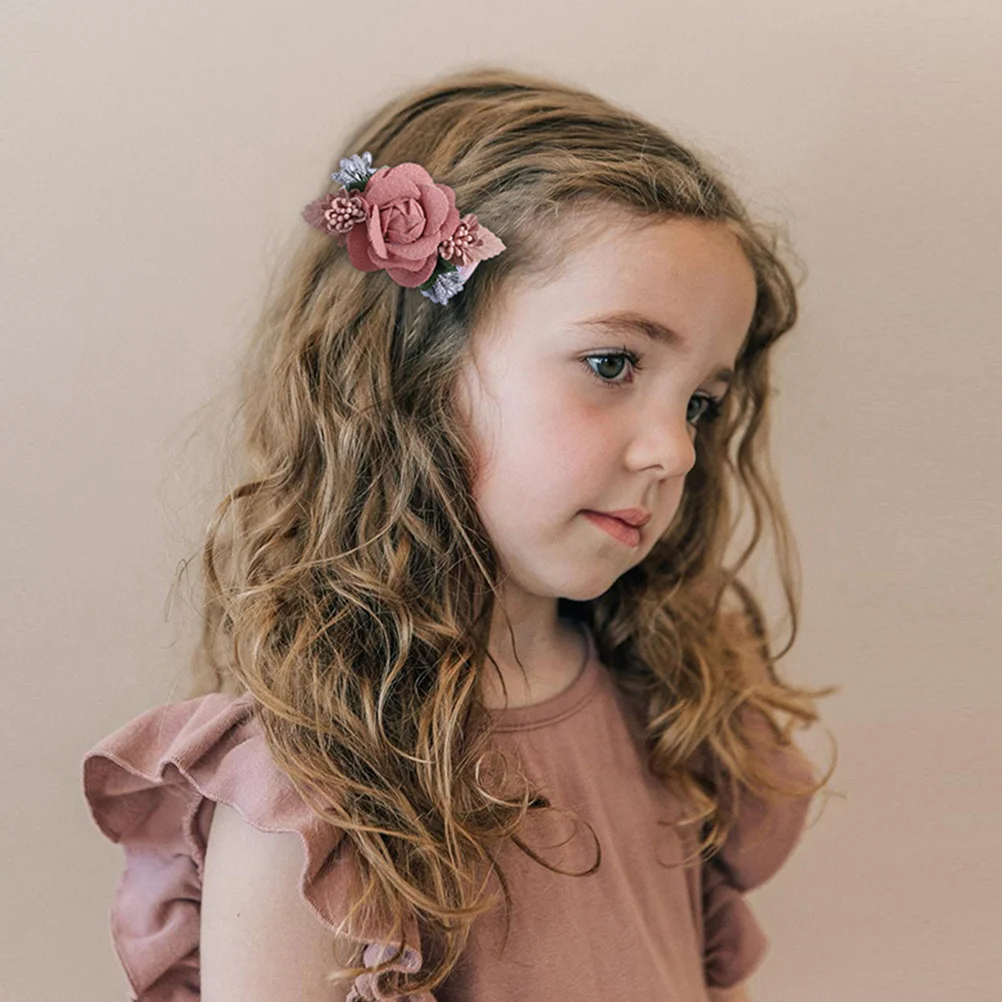 

12 шт., заколки для волос с жемчужным цветком, заколка с цветочным принтом, красивые свадебные танцевальные вечерние аксессуары для волос для маленьких девочек, заколки с цветами