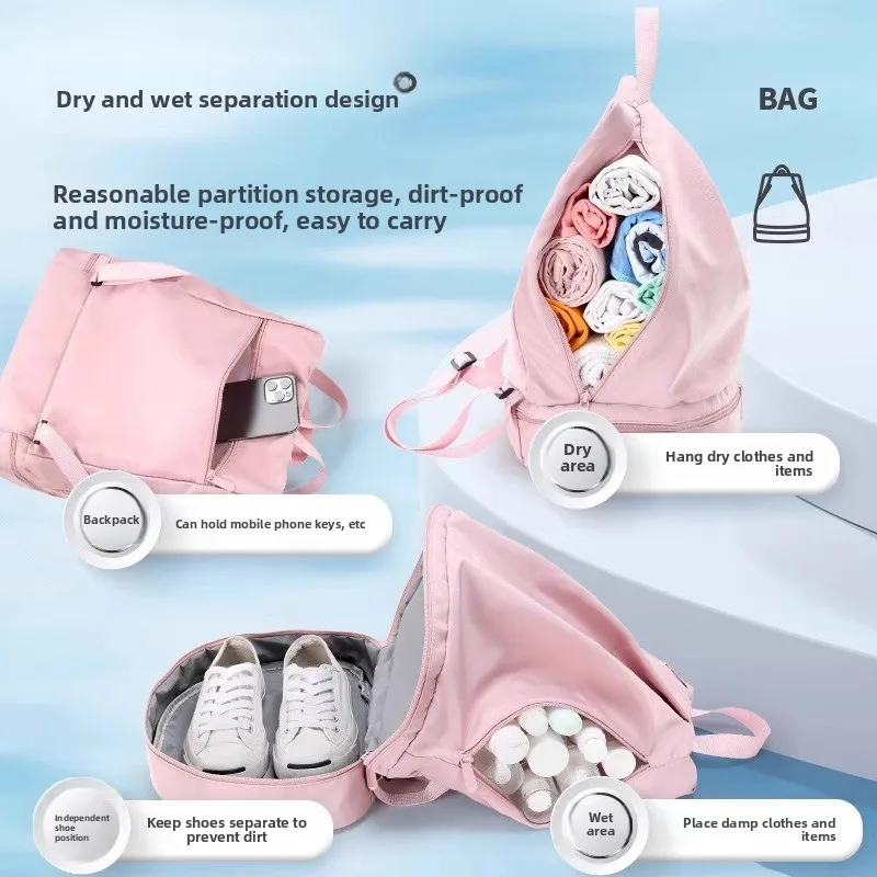 Separated Dry Wet Swim Backpack Large Capacity Sports Gym Bag for Men Women Swimsuit Gear Storage Outdoor Travel Daily Carry view 4