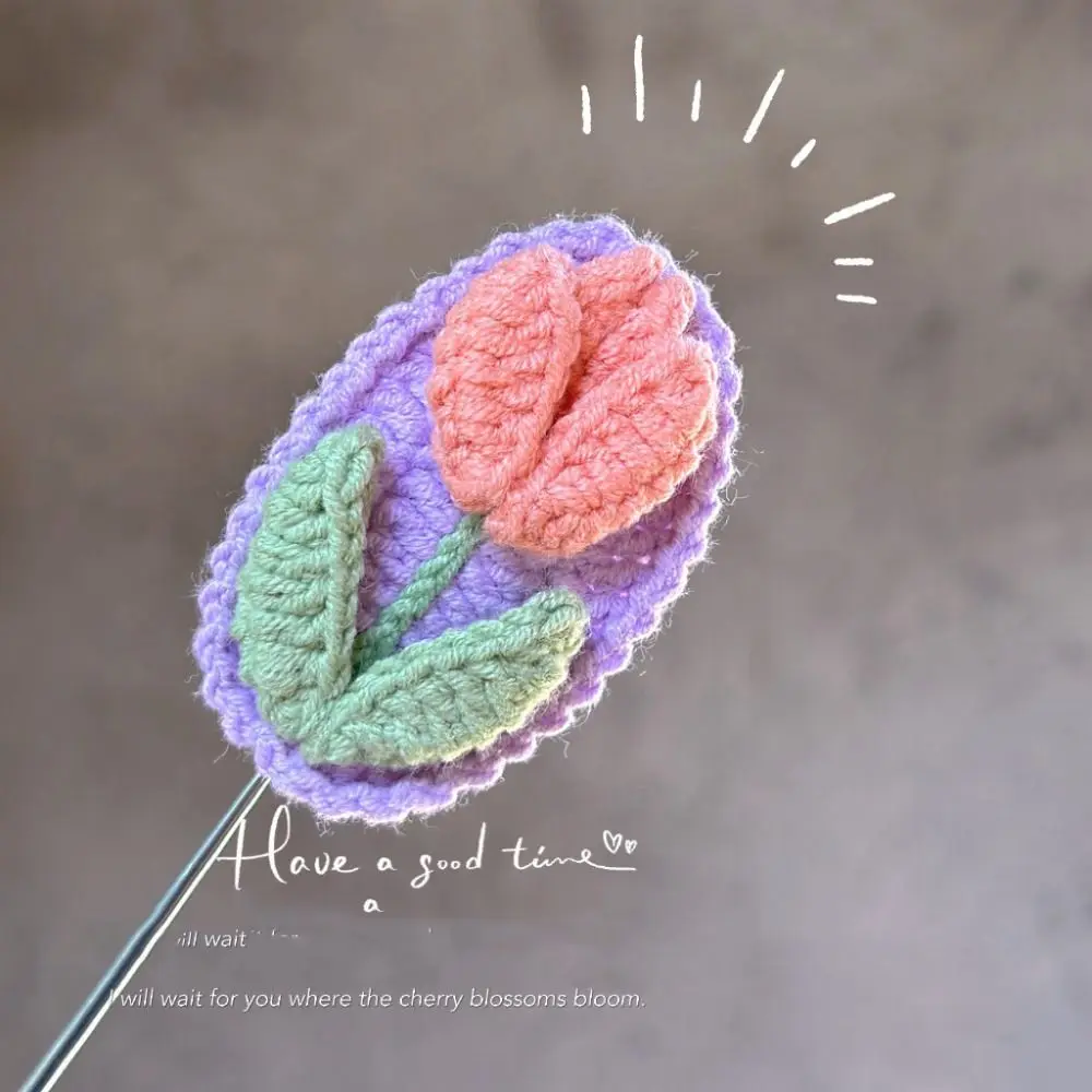 Wool Knitted Flower Barrettes BB Clip Handmade Crochet Barrettes Costume Headwear Side Barrettes Embroidery Hairpin Dancing