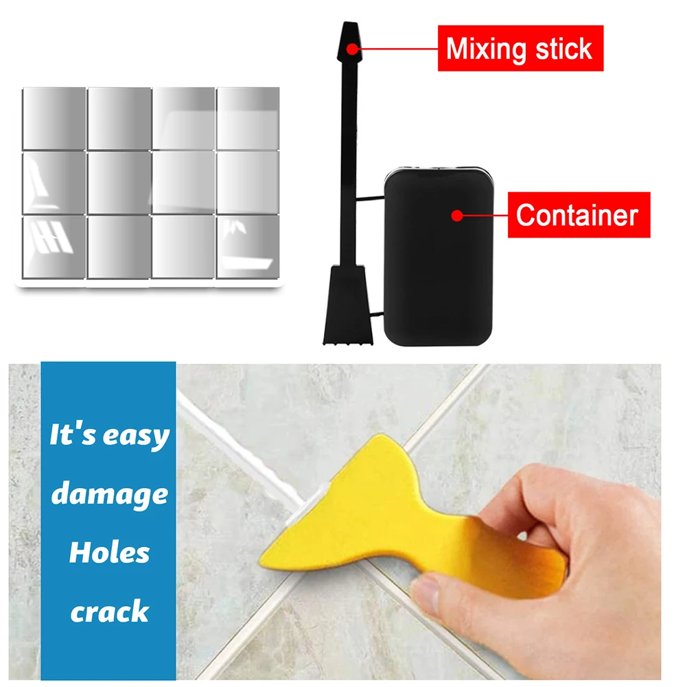 Ceramic Tile Repair Paste Waterproof Bathroom Tub Floor Ceramic Crack Adhesive AB Glue Kit Accessories For Crack Ceramic Bath