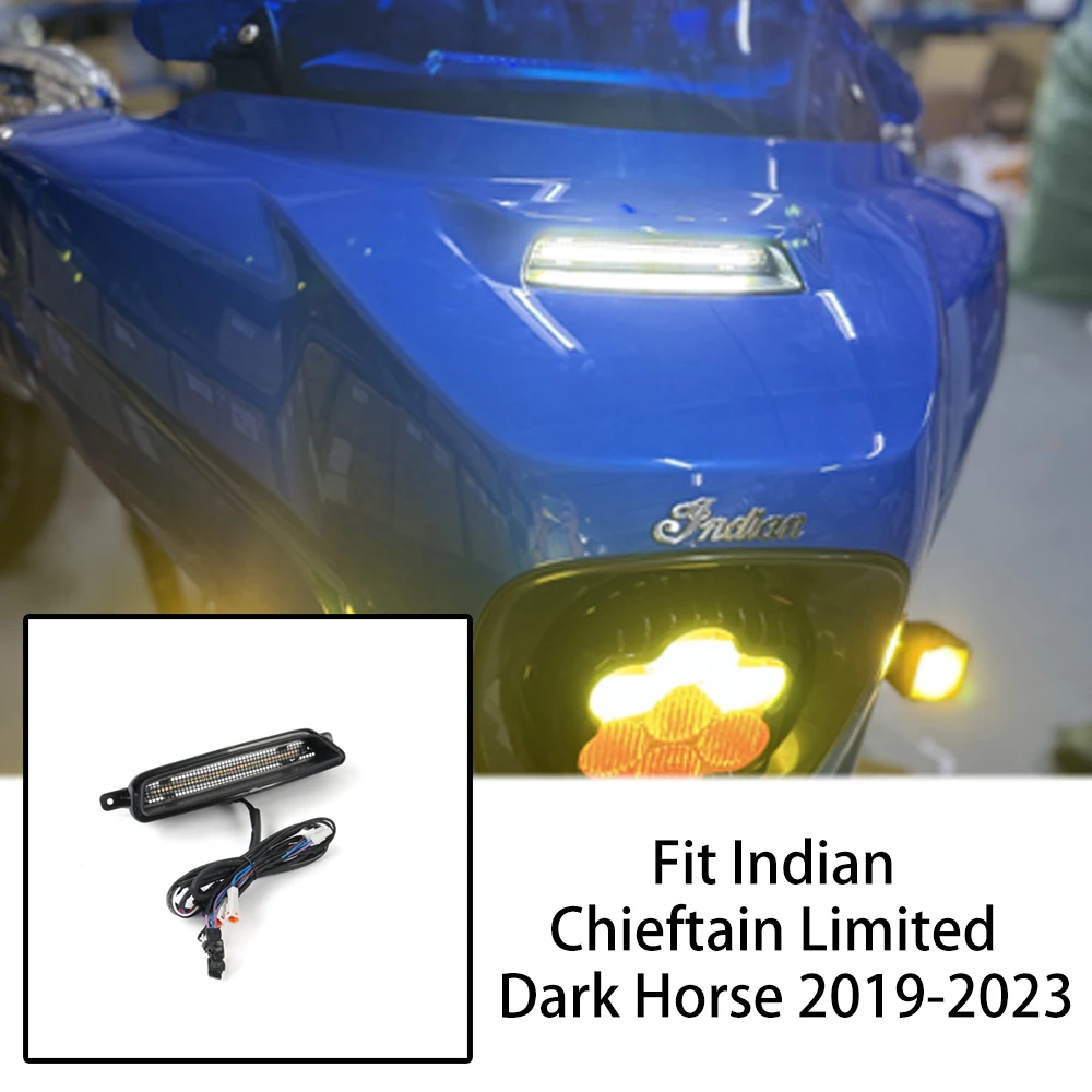 

LED Motorcycle Fairing Vent Insert Light for Indian Chieftain Limited Dark Horse 2019-2023 Brightness Auxiliary Lamp Fitment