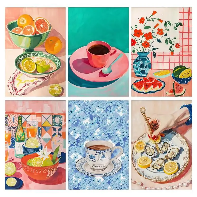 

CHENISTORY Paint By Number Food Landscape Drawing On Canvas HandPainted Painting Art Gift DIY Picture By Number Kits Home Decor