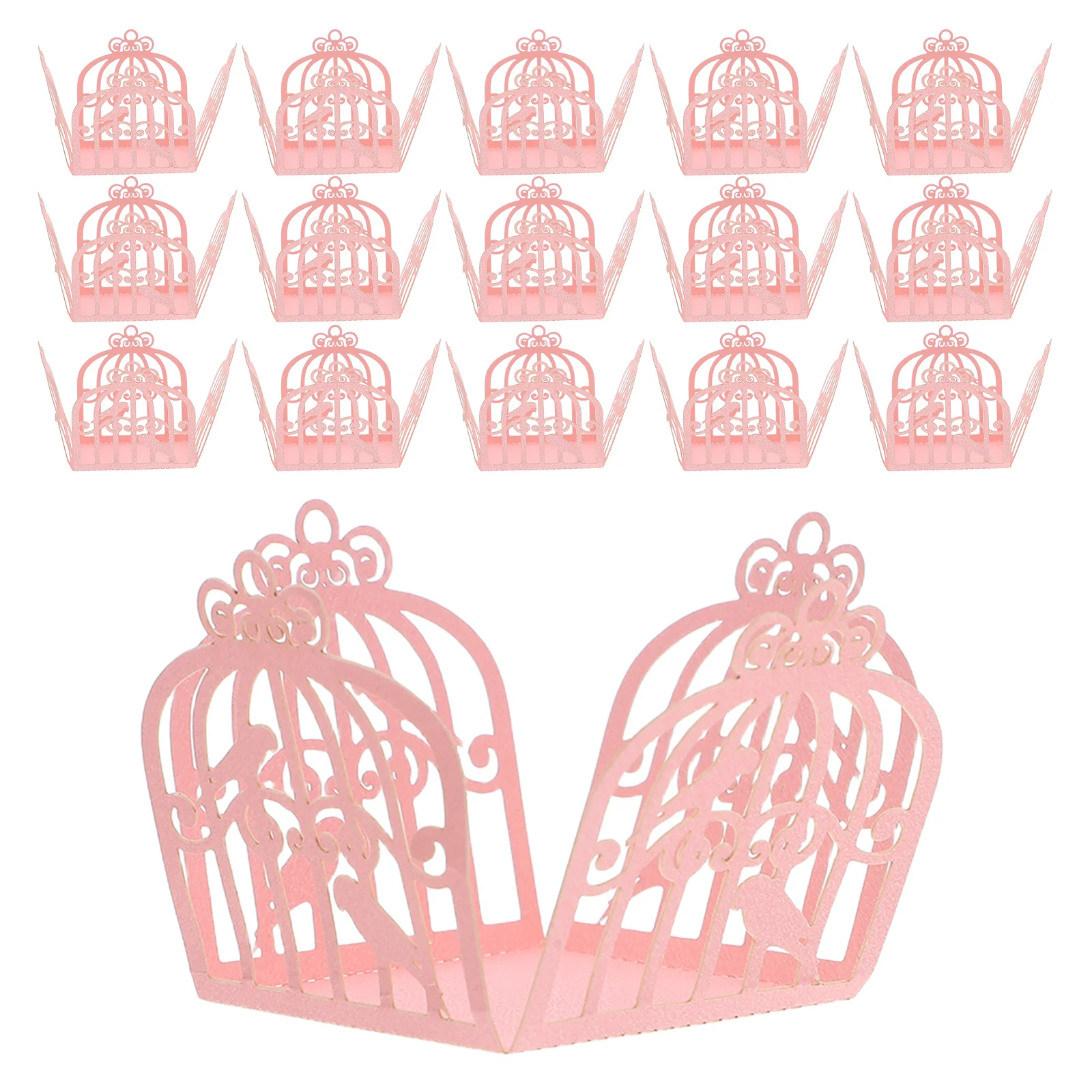 

50Pcs Hollow Out Wedding Candy Box Bird Design Chocolate Wrappers Floral Cupcake Liners Truffle Holder Paper Favor Boxes Party