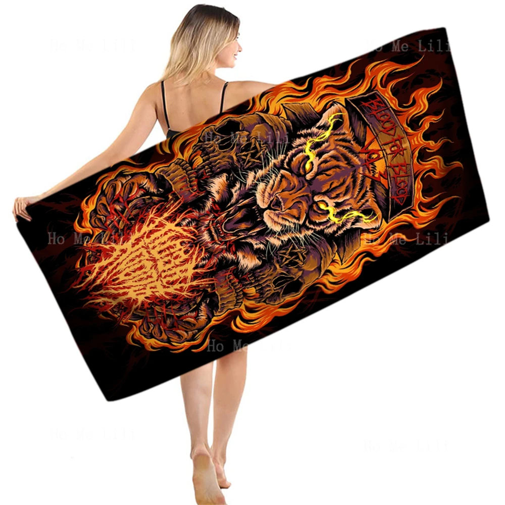 King Of The Burning Forest Fierce Tigers Hunt Wild Animals Quick Drying Towel Fit For Fitness