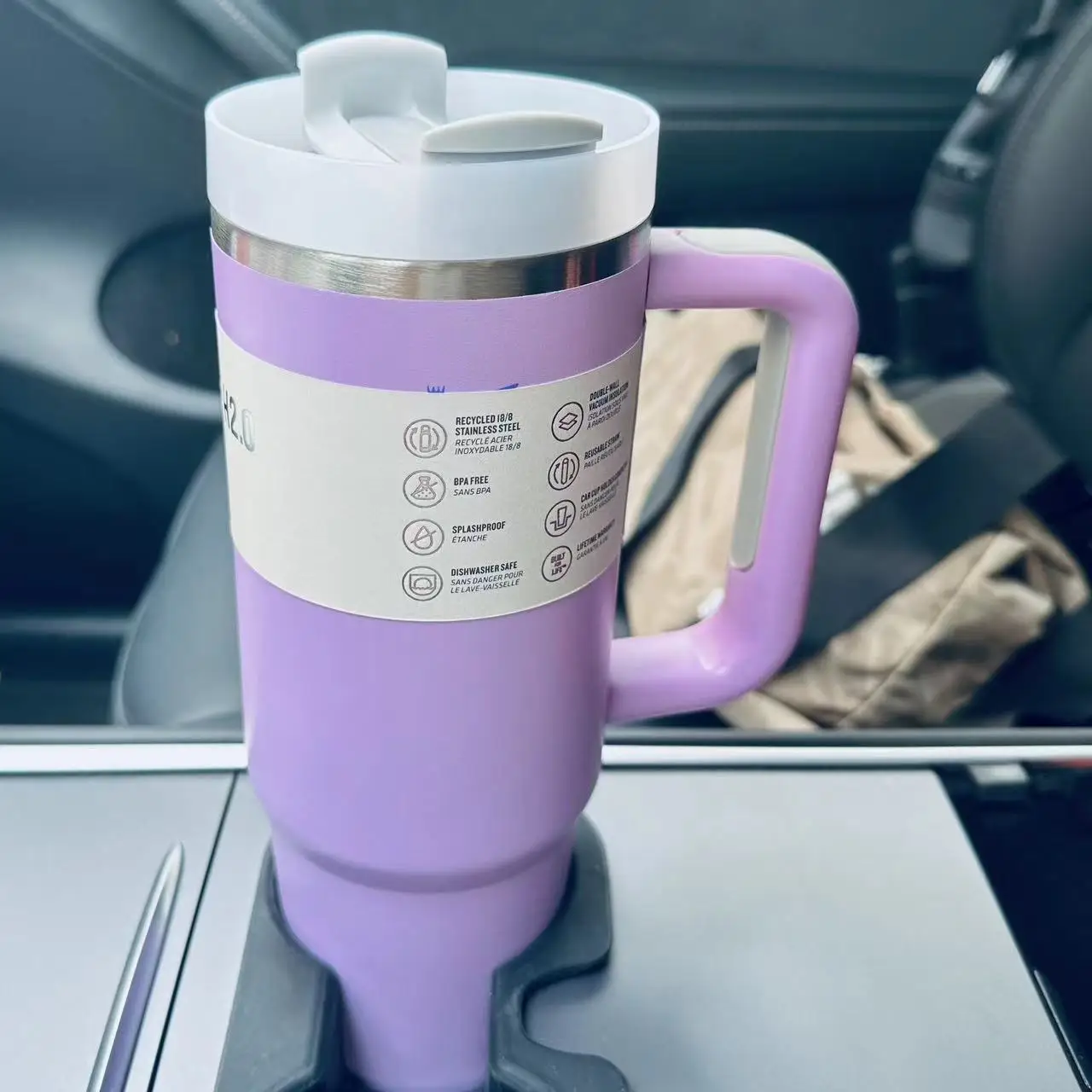 30/40oz withSTL Logo Coffee Mugs Tumbler Handle Lid Straw Thermos Cup Silicone Boot Stainless Steel Vacuum Insulated Iced Travel