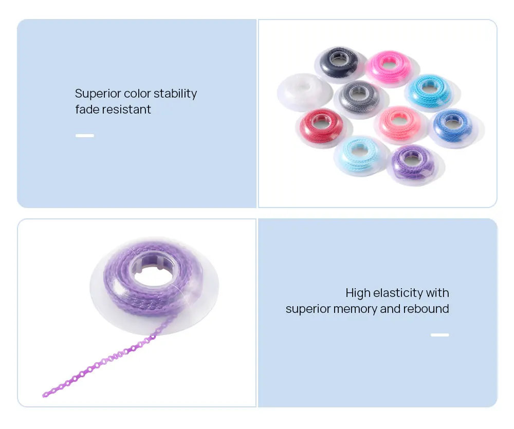 1 Rolle AZDENT Zahnärztliche Kieferorthopädische Elastische Power-Kette Farbig Längenvarianten Lang Kurz Durchgehend 15' Pro Spule Zahnmedizinisches Material – Detail 8