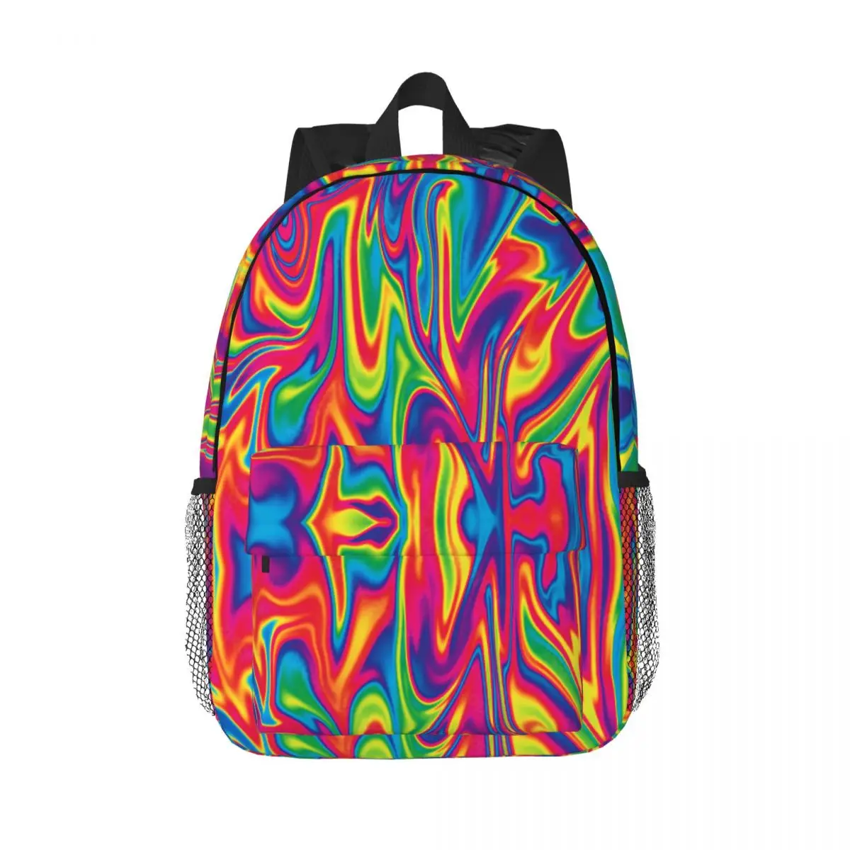 

Abstract Wavy Psychedelic Travel Backpack Men Women School Computer Bookbag College Student Daypack Bags