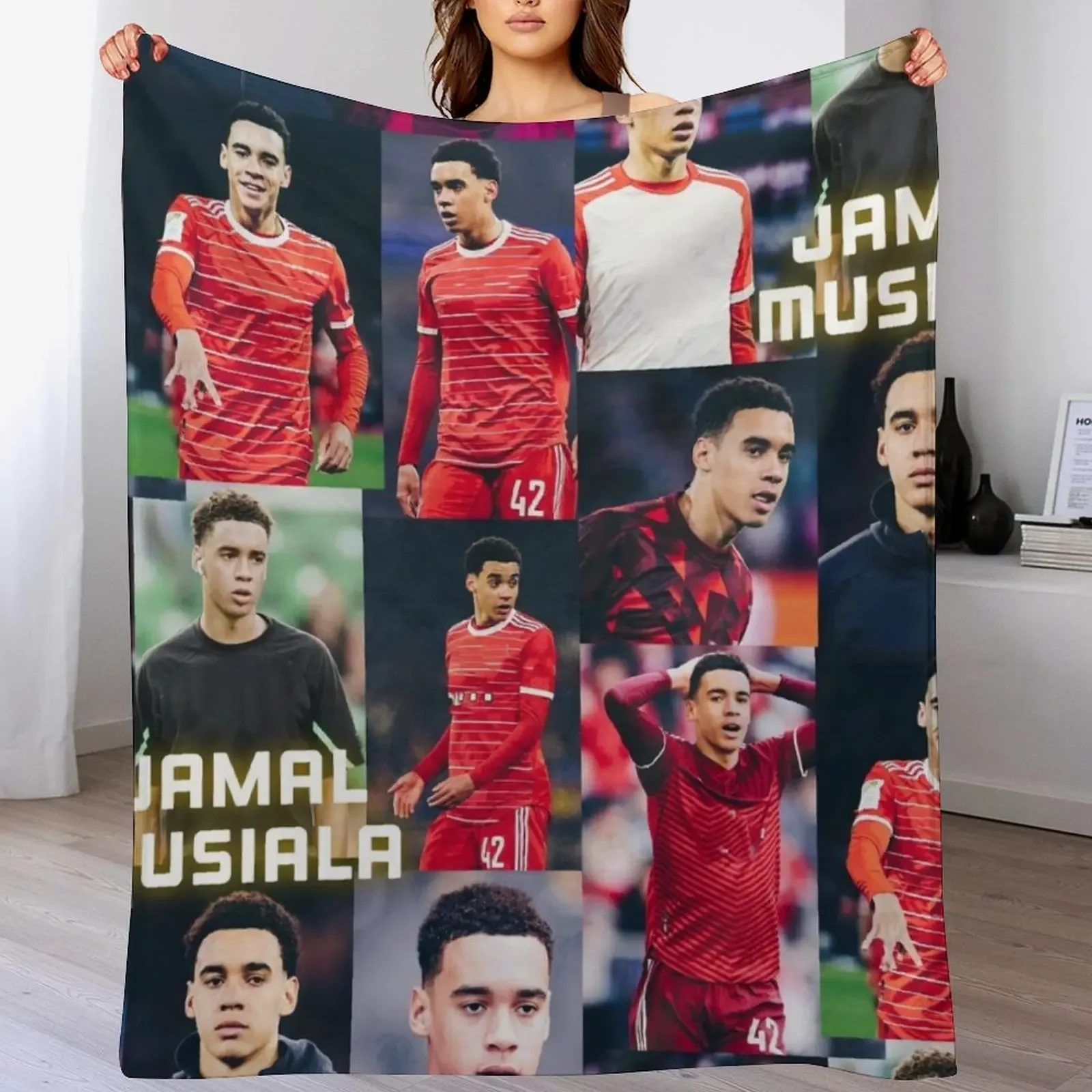 

Jamal Musiala new Throw Blanket Furry Picnic Soft Plaid valentine gift ideas Blankets