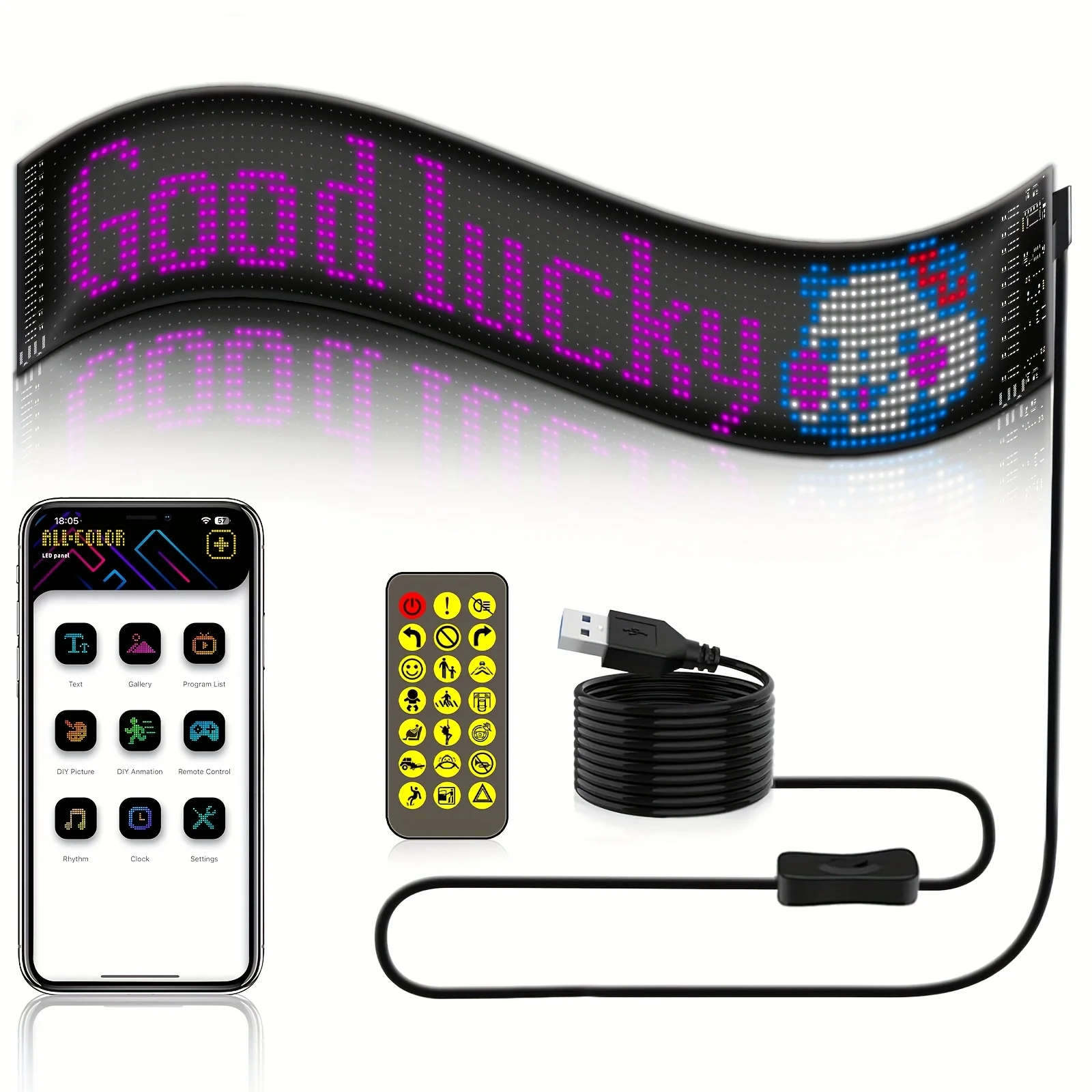 

LED Sign for Car with App Control Devil Eye Light for Cars USB Powered Perfect for Bar Decorations Concert Atmosphere Store Sign