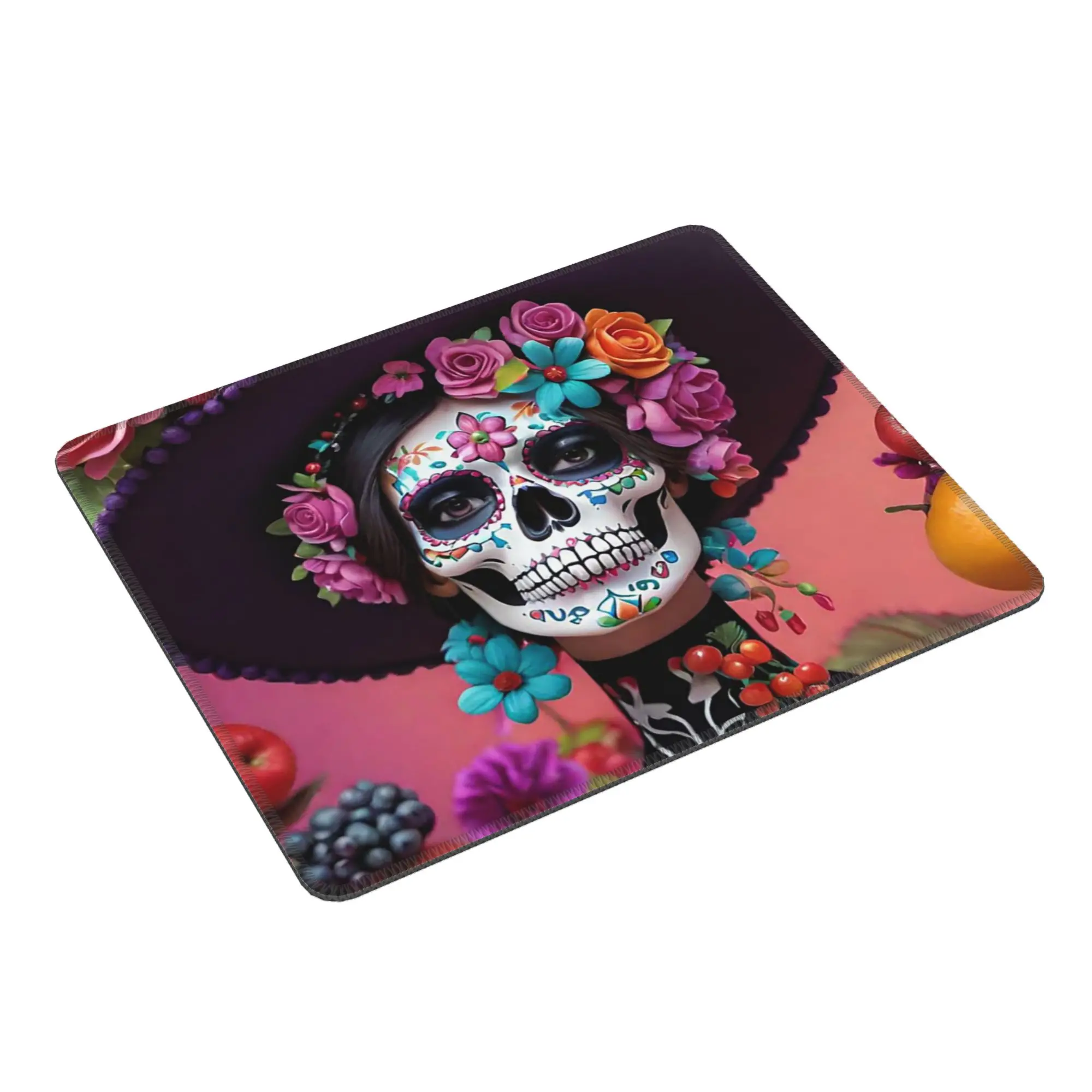 Day Of The Dead Sugar Skull Mexican Girl Mouse Pad Computer Keyboard Mouse Mat Gaming PC Laptop Desk Mat Accessories Table Mats