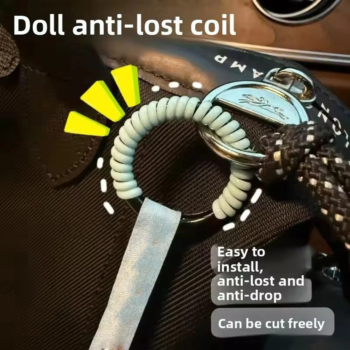 【Only Coils】For Labubu Anti Drop Buckle Silicone Rope Keychain Protection Ring Colorful Winding Fixed Anti Drop