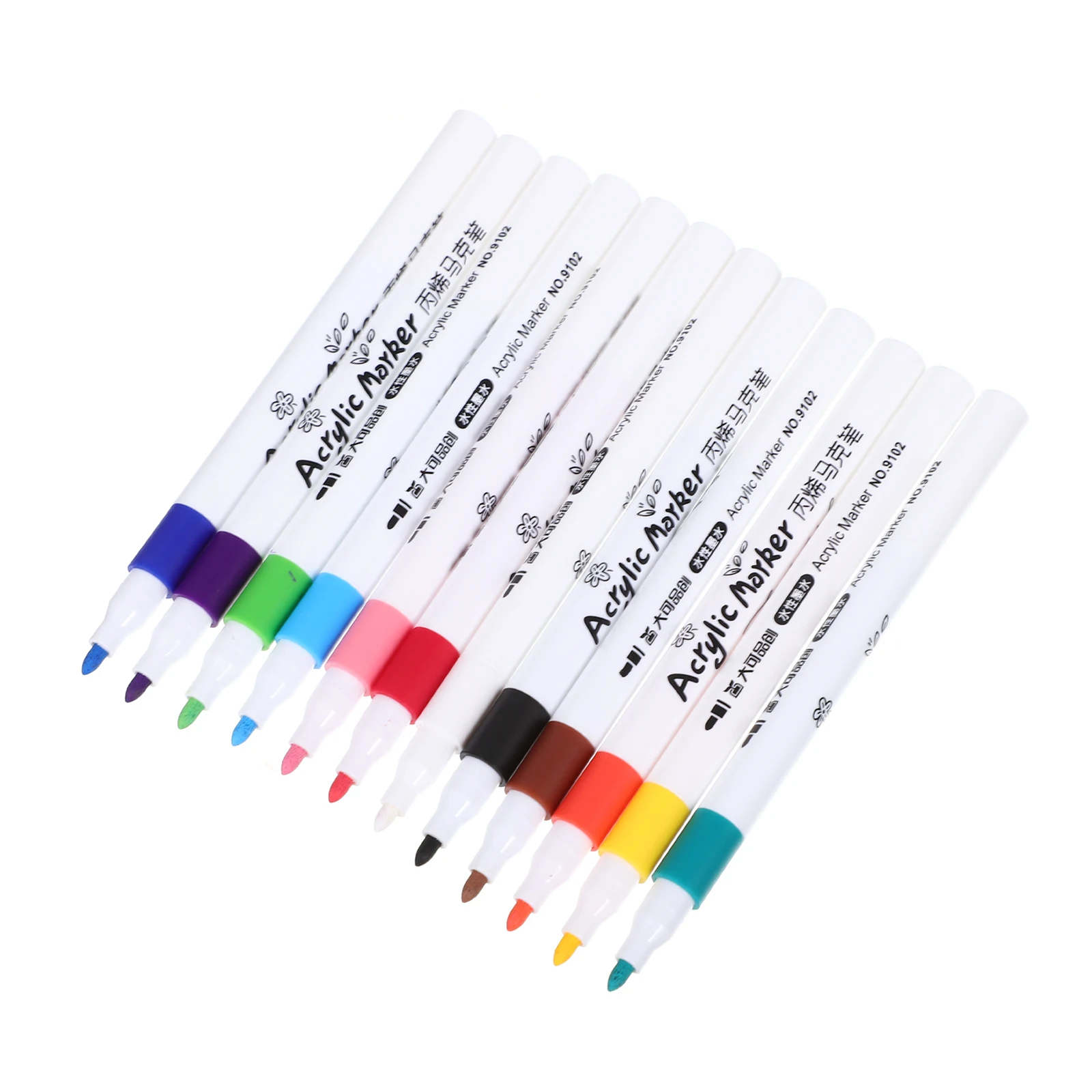 

12 Pcs Children Painting Color Pens Kids Craft Supplies Plastic Paint Pens Graffiti Markers Abs Material Various Surfaces