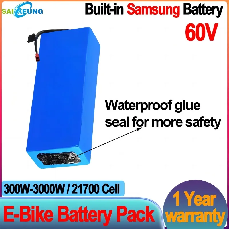 E bike Batterij 60V 20ah 30ah 40ah 50ah 60ah Batterij Voor Elektrische Fiets Scooter Batterij 300W-3000W 21700 Lithiumbattterij