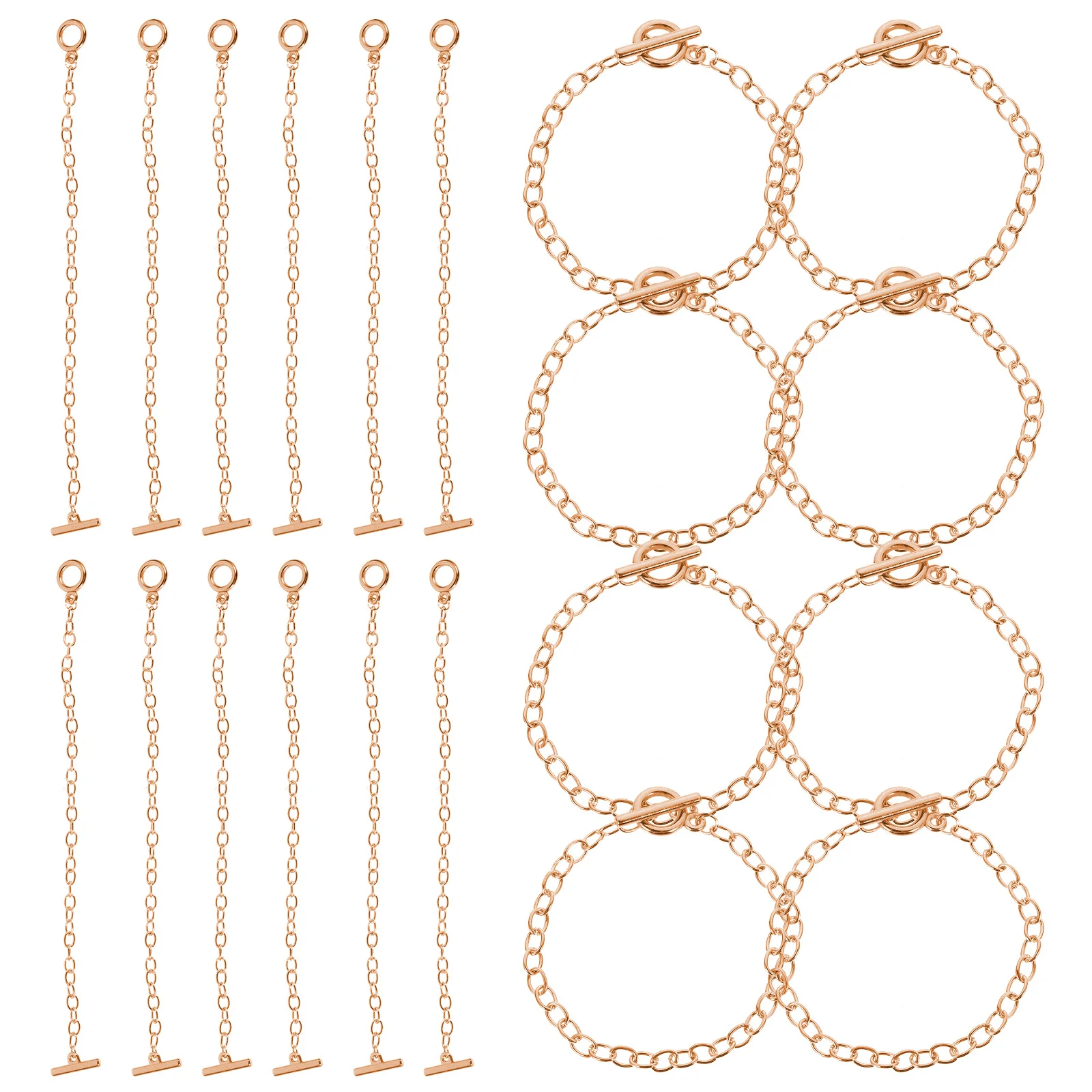 30Pcs Metal Bracelet Chains Toggle Clasps Women Jewelry Wrist Chain Party Concert Bar Accessories Bracelet Charms
