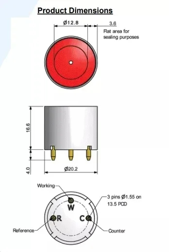 2112B2005 Carbon Monoxide (CO) Gas Sensor 0-500 ppm CO 3-electrode electrochemica 50pcs a lot