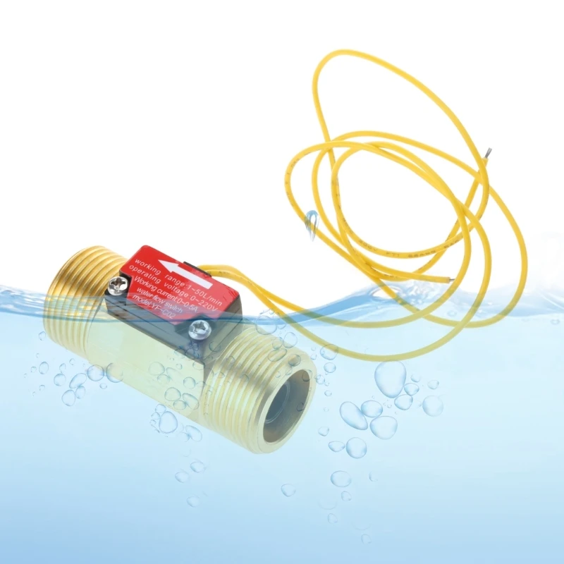 Công tắc dòng nước bằng đồng thau 1,5-50L / phút Cảm biến điều khiển dòng nước Lưu lượng kế chất lỏng