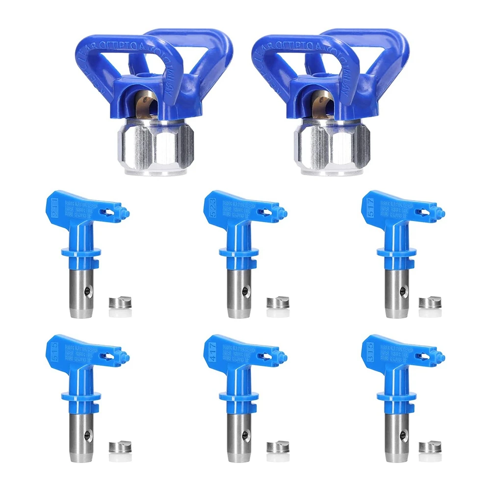 Embouts de pulvérisation pour pulvérisateur sans air, réversible, 6 pièces avec 2 sièges de buse