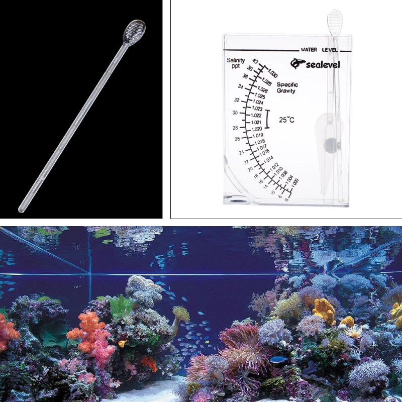 Seawater Hydrometer for Aquarium Seawater Densimeter Salinity Meter Specific 1.000-1.030 Salinity ppt 0-40