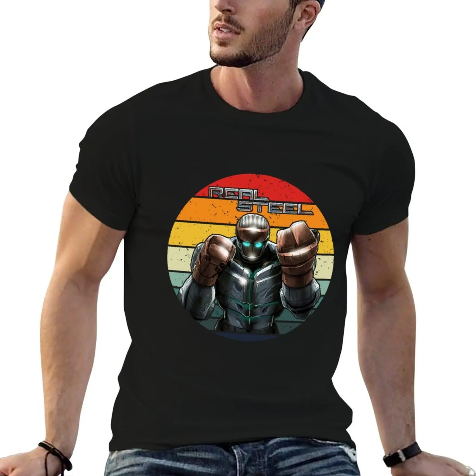 

Real Steel Vintage T-Shirt mens graphic t shirts man t shirt cotton high quality t shirts designer T-shirt