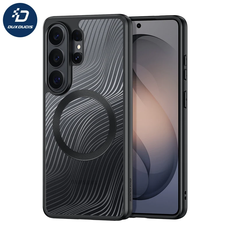 

For Samsung Galaxy S26 Ultra Magnetic Case DUX DUCIS Aimo Anti-drop Hard PC Flowing Lines Translucent Phone Cover