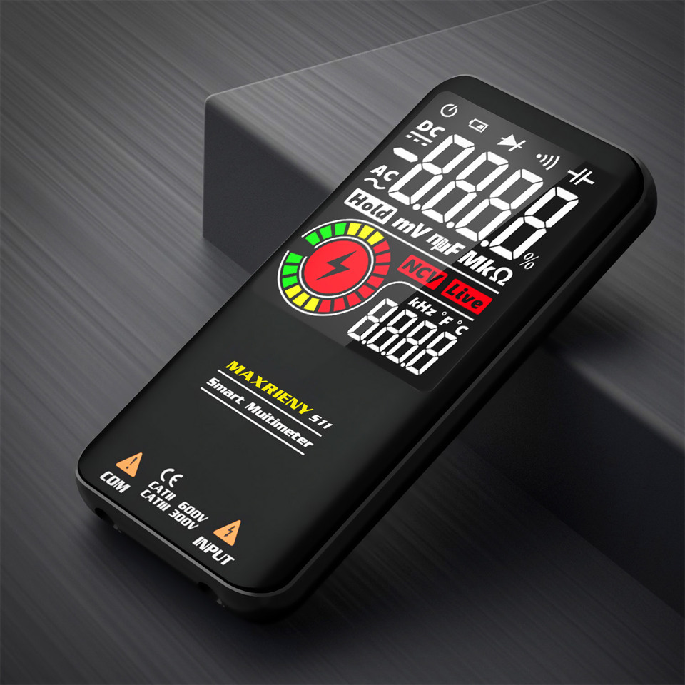  Smart Digital Multimeter USB Rechargeable True RMS EBTN Color Display DC AC Voltage Capacitance Ohm Diode NCV Hz Live WireTester 