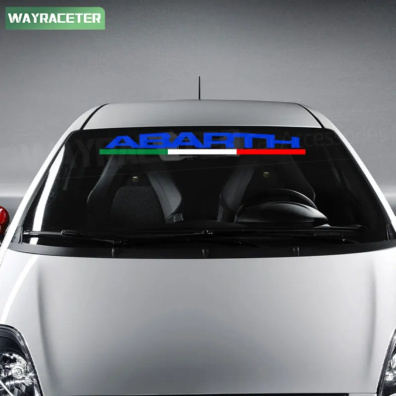 Italian Abarth Reflective Car Front Windshield Windscreen Window Sticker For Fiat 500 595 124 Spider Panda Punto Evo Pulse 2023