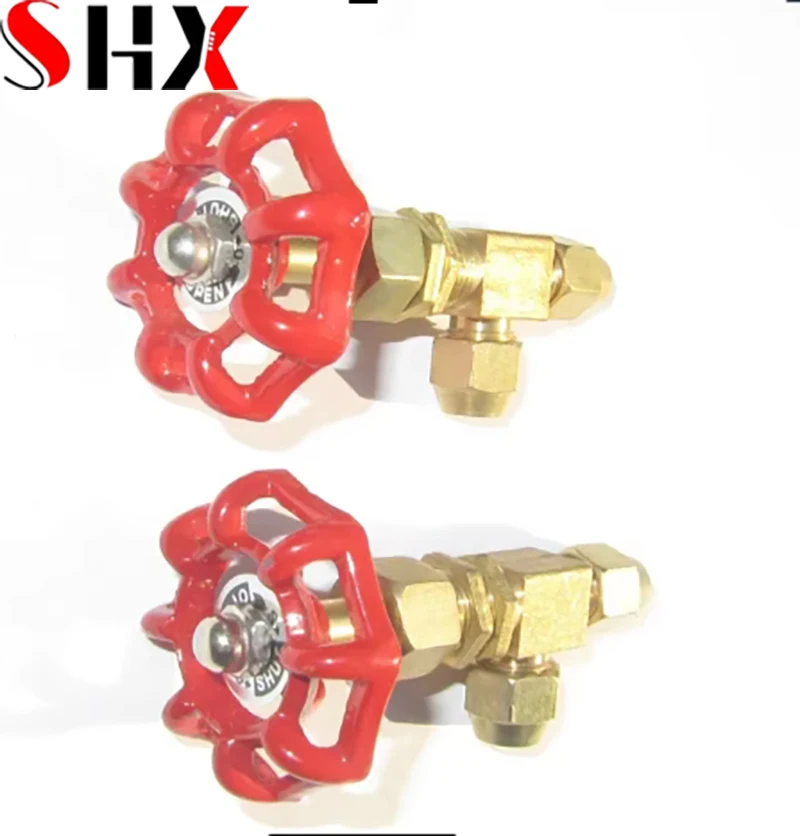 Brass Oil Valve with A Diameter of 8 and 6 Needle Type Regulating Valve Brass Red Wheel Oil Valve