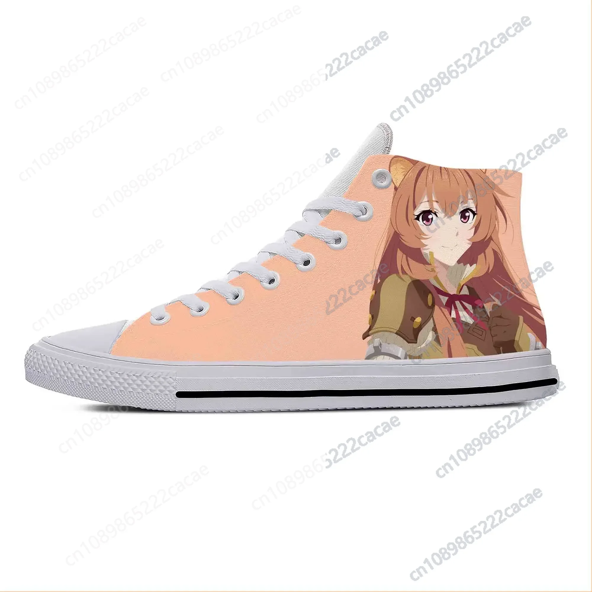 

Hot Anime The Rising Of The Shield Hero Raphtalia Casual Cloth Shoes High Top Lightweight Breathable 3D Print Men Women Sneakers