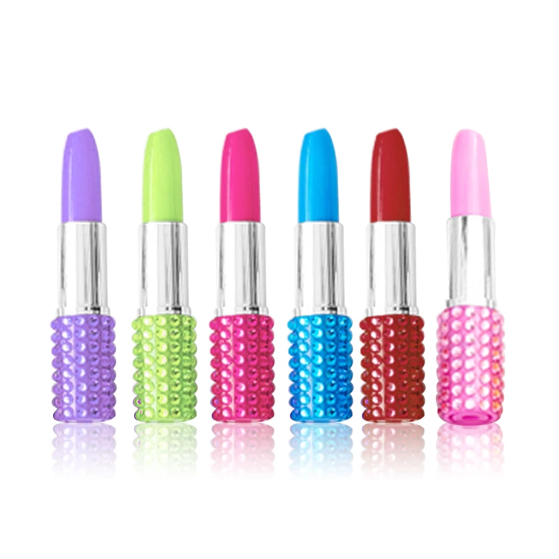 1/3/5PCS Creative Cartoon Stationery Lipstick Style Ball Pen Stick Drill Lipstick Pen Lipstick Student Prize