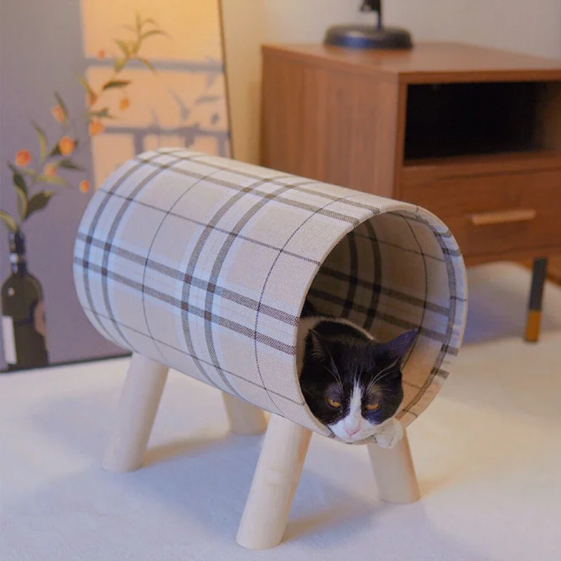 

Cat shelter semi enclosed, all season universal cat bed, cat supplies, pet bed tunnel, kitten safety hammock