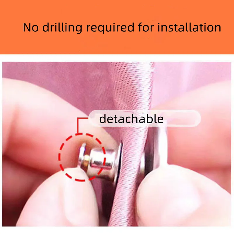 Magnetic Attraction Buckle for Bath Curtain Fixation - Strong Adhesive Wall-Mounted Shower Curtain Holder view 3