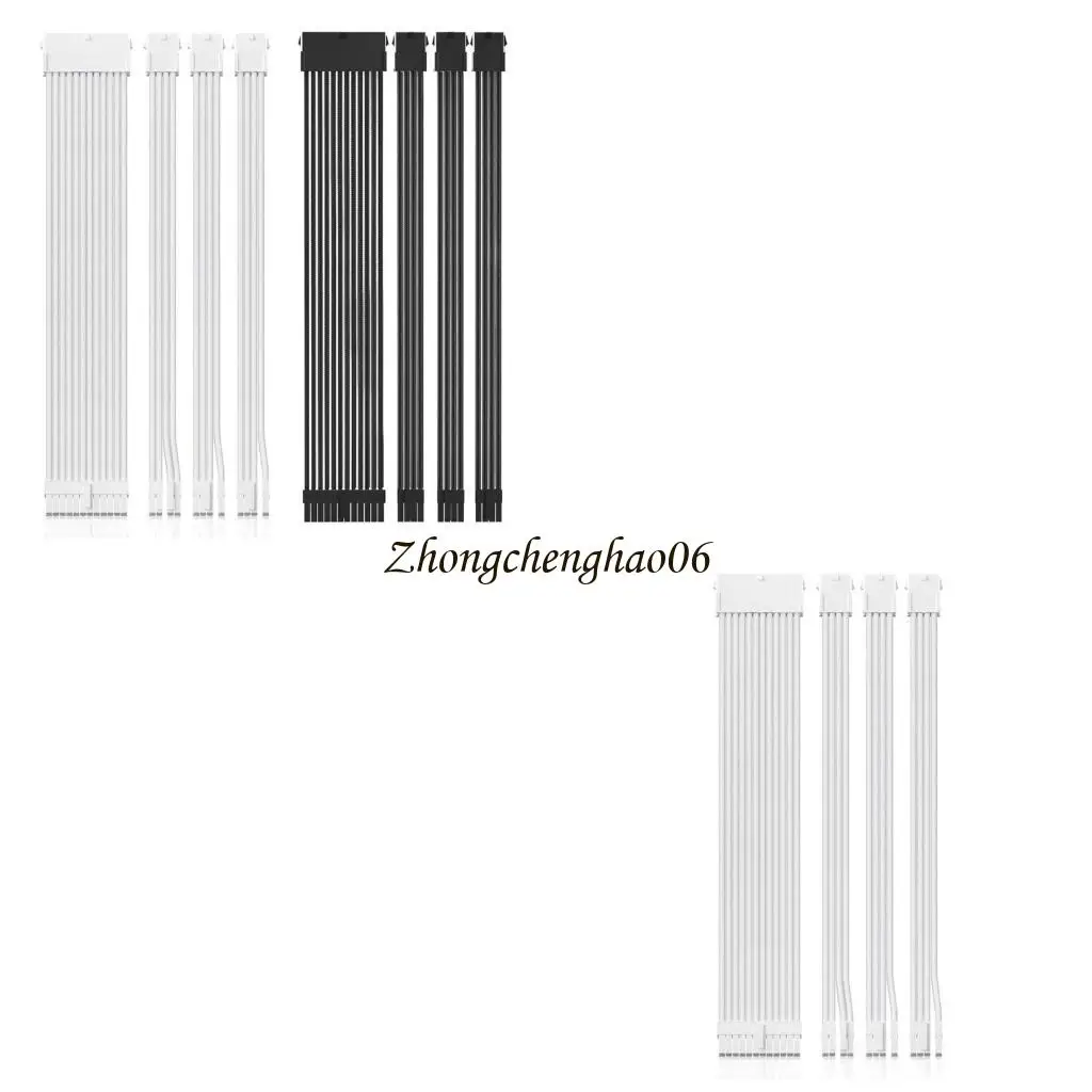 

PC 18AWG Power Extension Cable Set SoftBraiding 1x24Pin 1x8Pin CPU 2x8Pin PCIE 601F