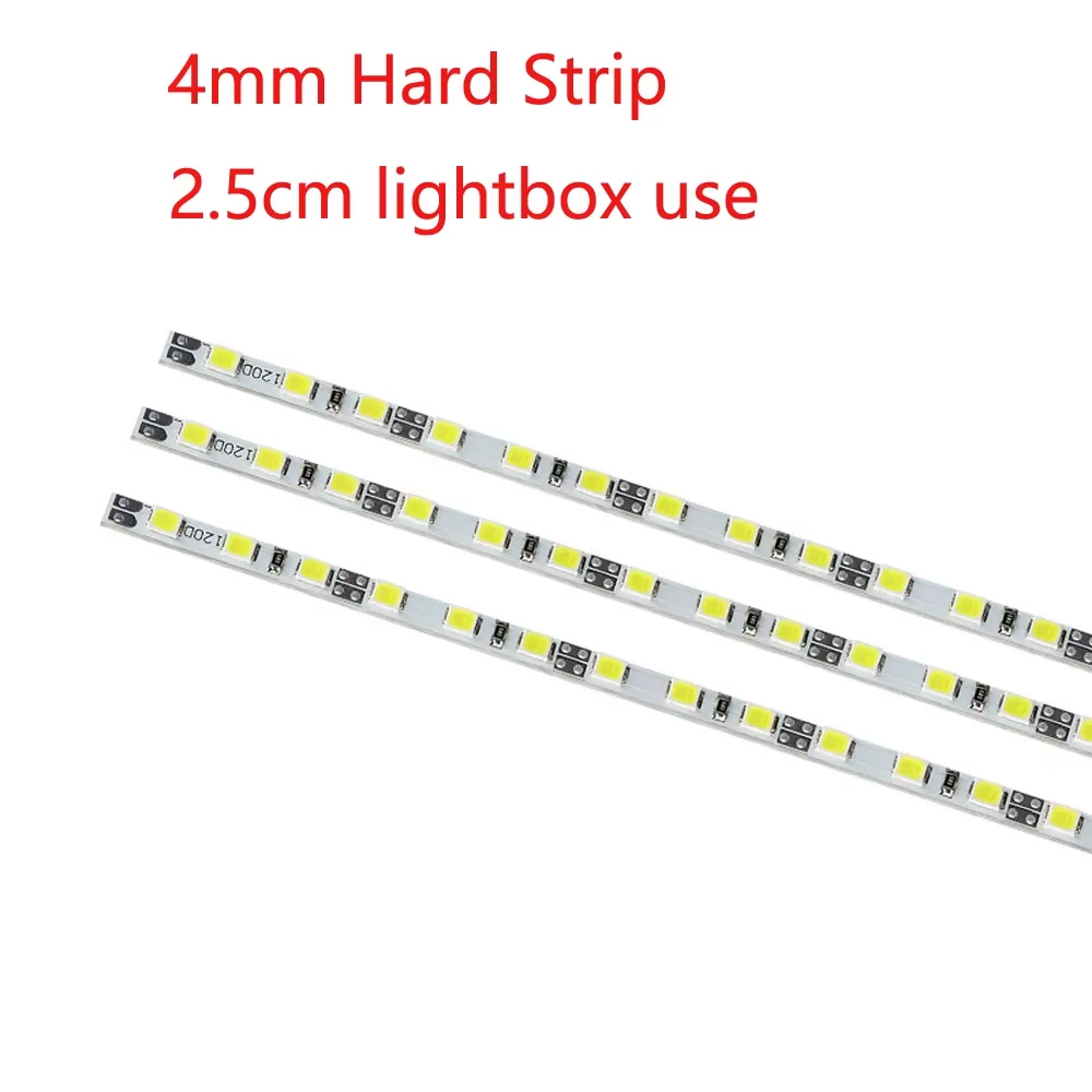 100pcs 25cm 50cm 12v 24v  4mm Ultra Thin Narrow LED Hard Rigid Bar Strip Light Cabinet Channel Lightbox Sign Logo 3000k 6000k