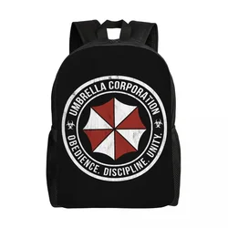 Custom Grunge Umbrella Corporation Backpack for Women Men College School Student Bookbag Fits 15 Inch Laptop Video Game Bags