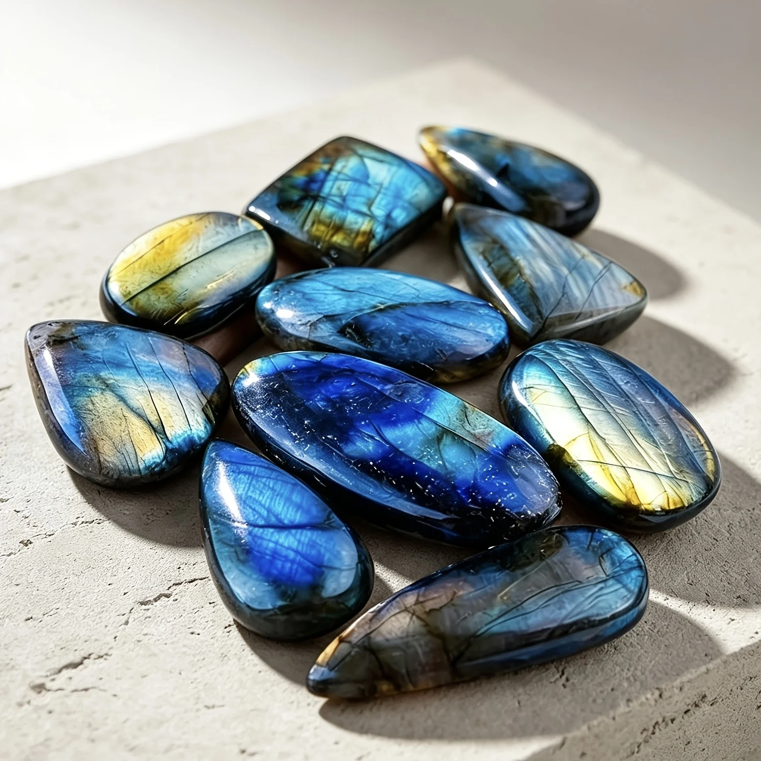 Natural Labradorite Bulk Gemstone Set, Random Shapes, Blue Flash Labradorite, Mystic Iridescent Crystal, Holiday Gift