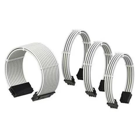 25cm Computer power supply desktop graphics card 6+2/4+4/24p power supply CPU module white red woven mesh extension cable