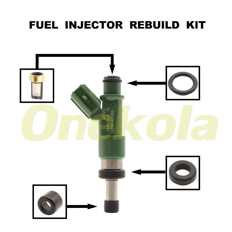 Fuel Injector Service Repair Kit Filters Orings Seals Grommets for Toyota Hilux Vigo 2TR Car-styling 23250-0c050 23209-0C050