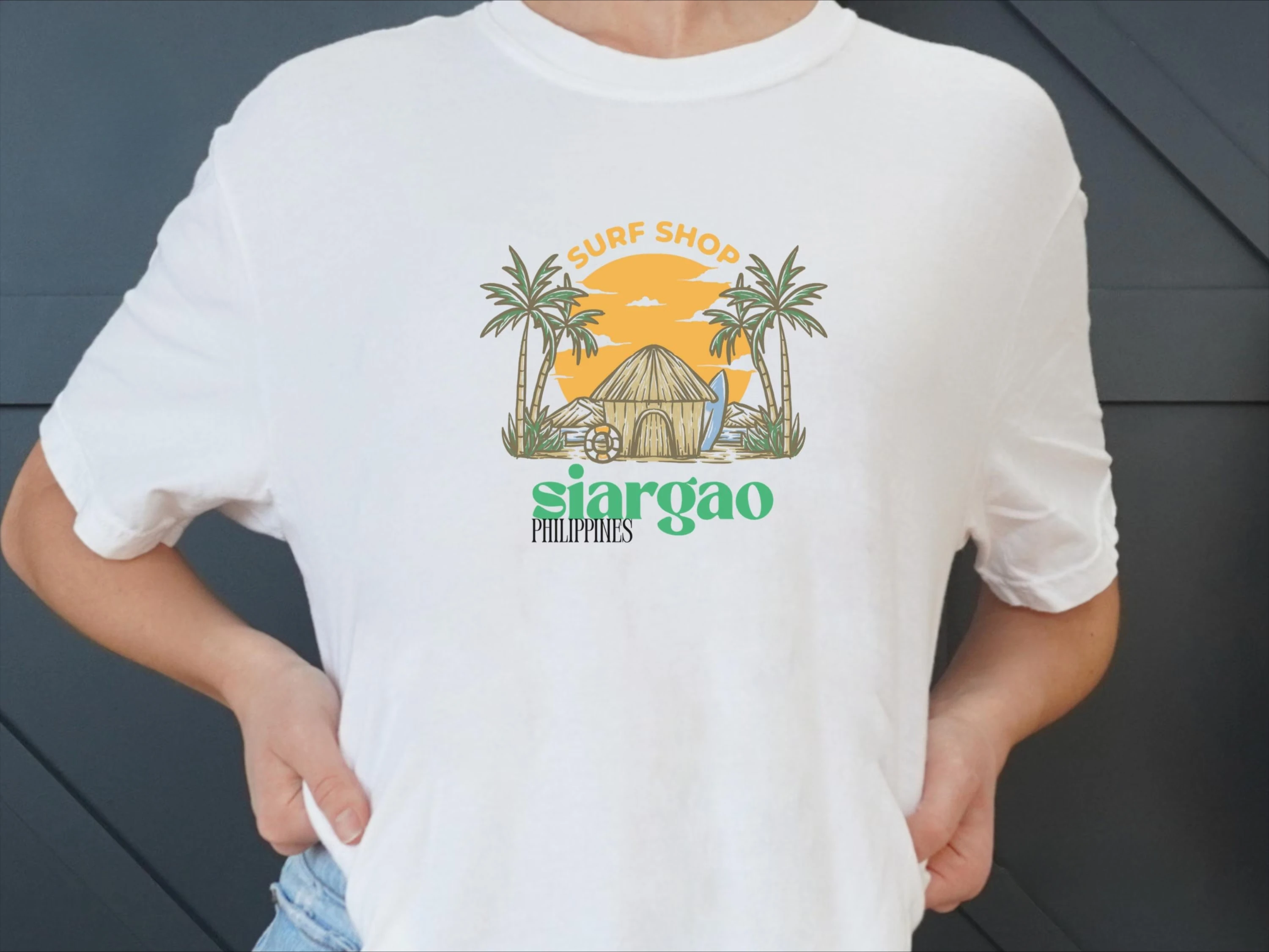 

Siargao Филиппинские пляжные серфинг с узором и принтом, летние элитные брендовые хлопковые мужские и женские футболки с короткими рукавами