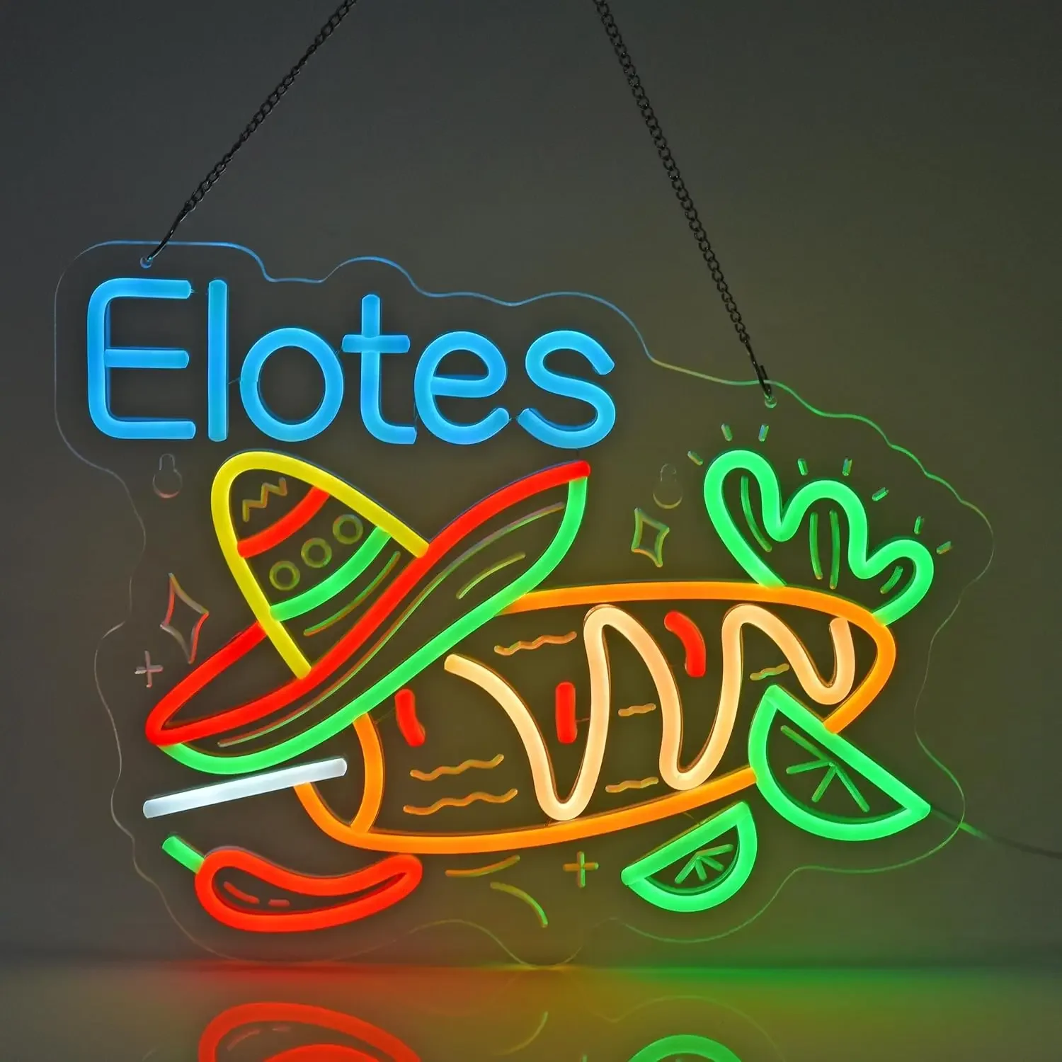 

Elotes Neon Sign USB Dimmable LED Neon Light for Business Restaurant Store Shop Market Food Truck Home Wall Art Decoration Gift