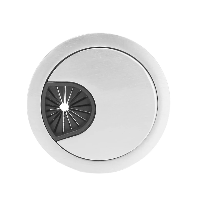 5X PC Computer Stainless Steel Outer Diameter 50mm Desk Grommet Cable Hole Cover