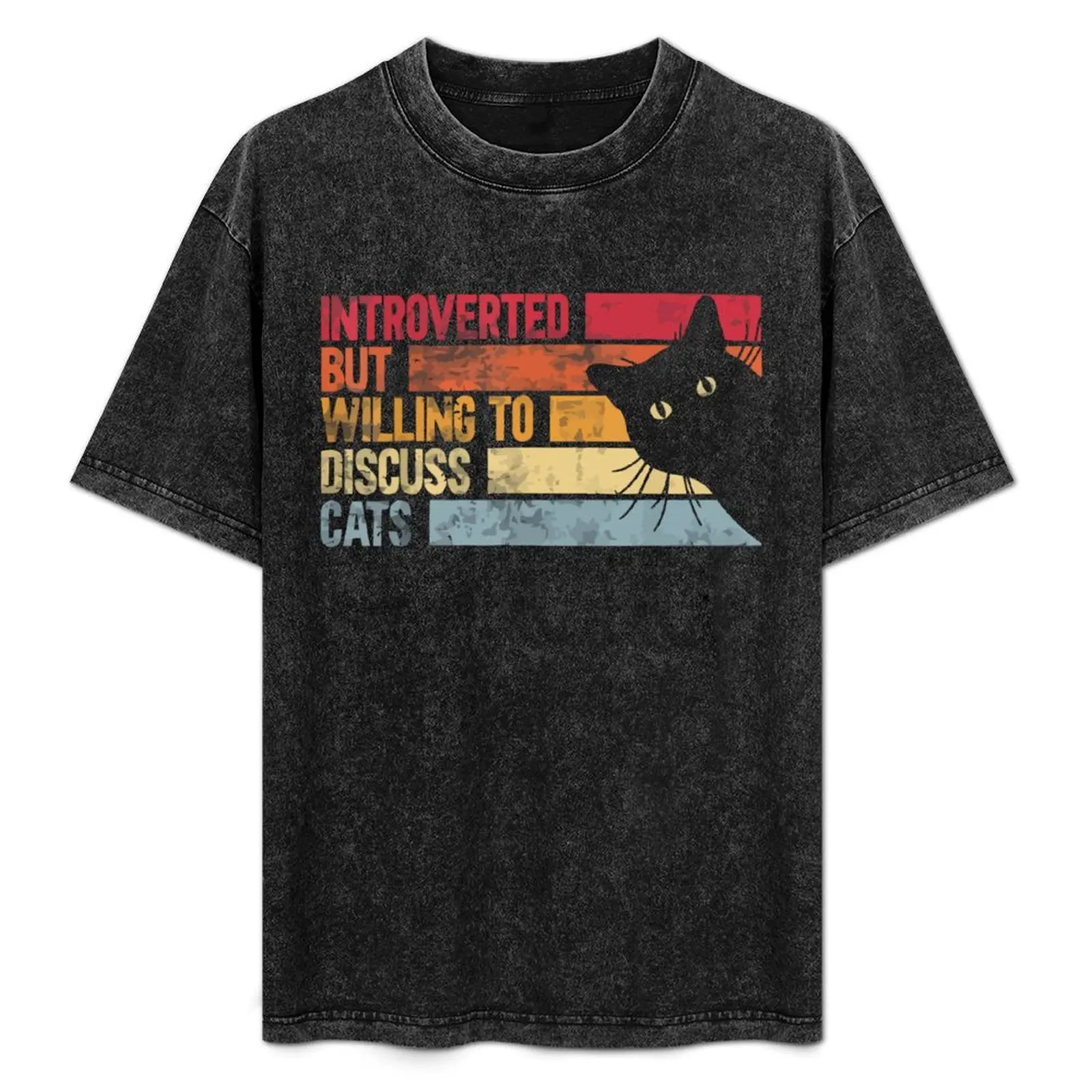 Introverted But Willing To Discuss Cats T-Shirt Blouse vintage anime shirt mens graphic t-shirts hip hop