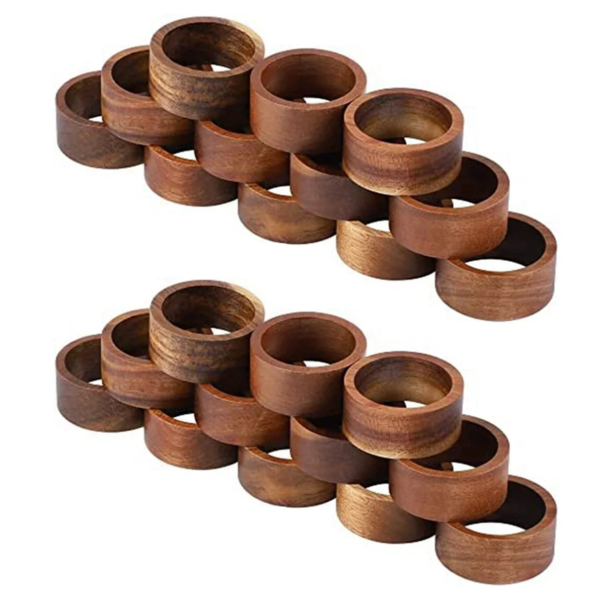 24 Pieces Wood Napkin Rings Dining Table Napkin Holder Decorative Holiday Napkin Rings for Table Decoration